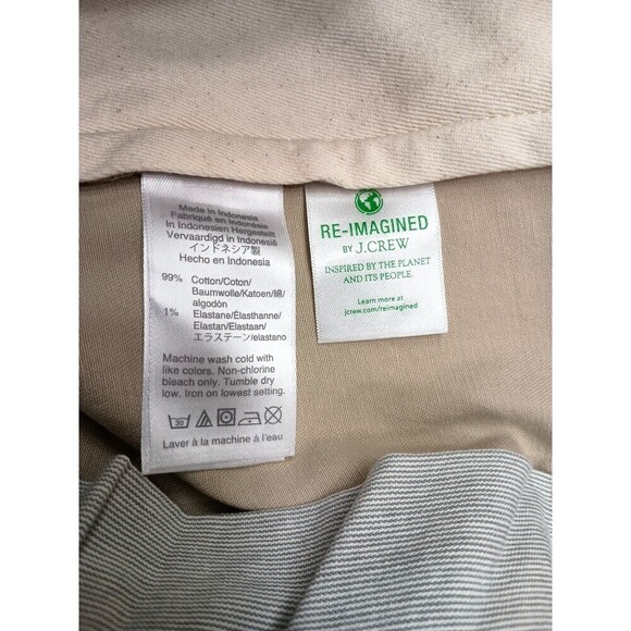 J Crew 484 Pants Mens 36X32 Beige Cotton Stretch Chino Slim Fit Pockets Zip Fly - Picture 6 of 6
